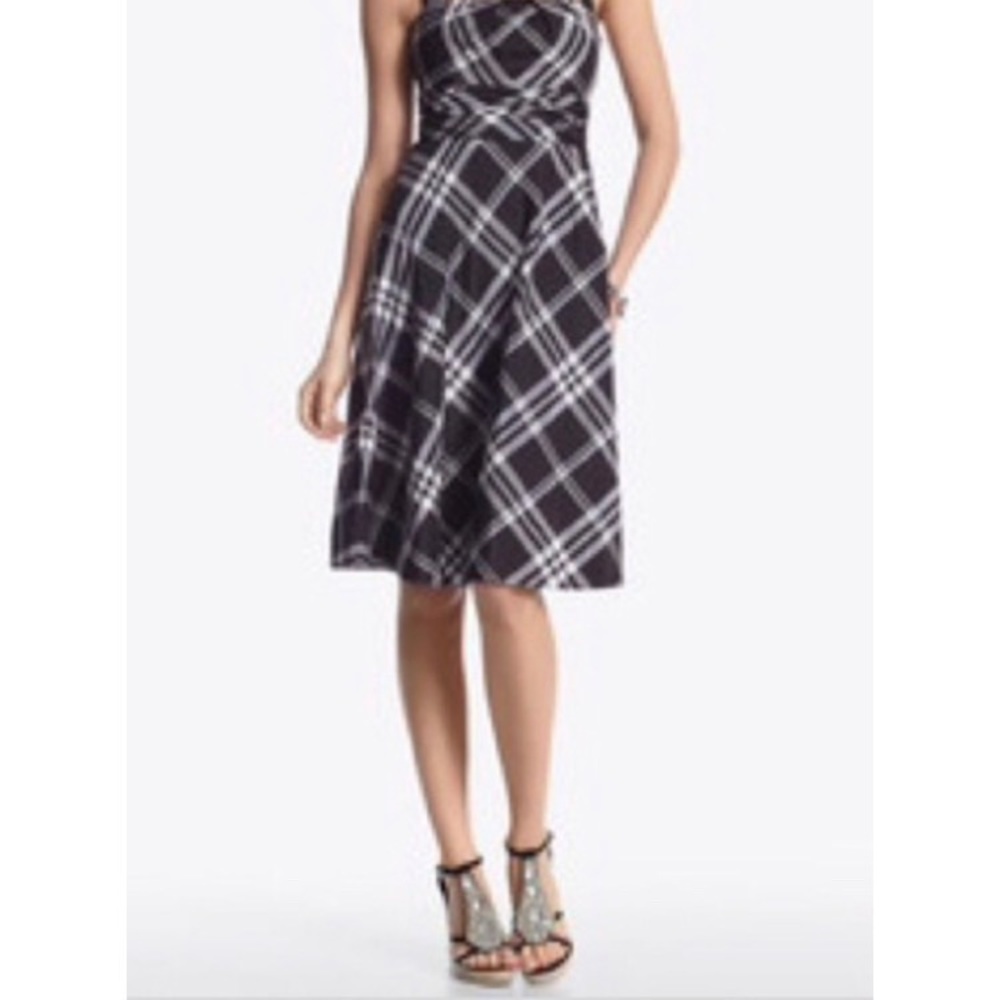 White House Black Market PLAID HALTER DRESS WOMEN’S SZ 4